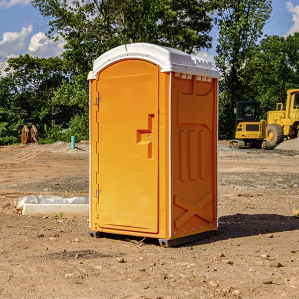 what is the expected delivery and pickup timeframe for the portable restrooms in Liberty Center IN